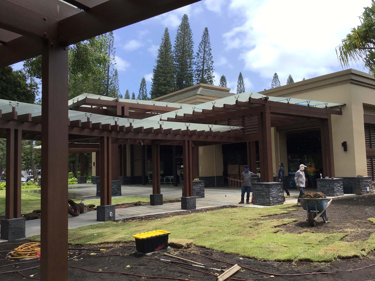 architectural metal walkway overhang