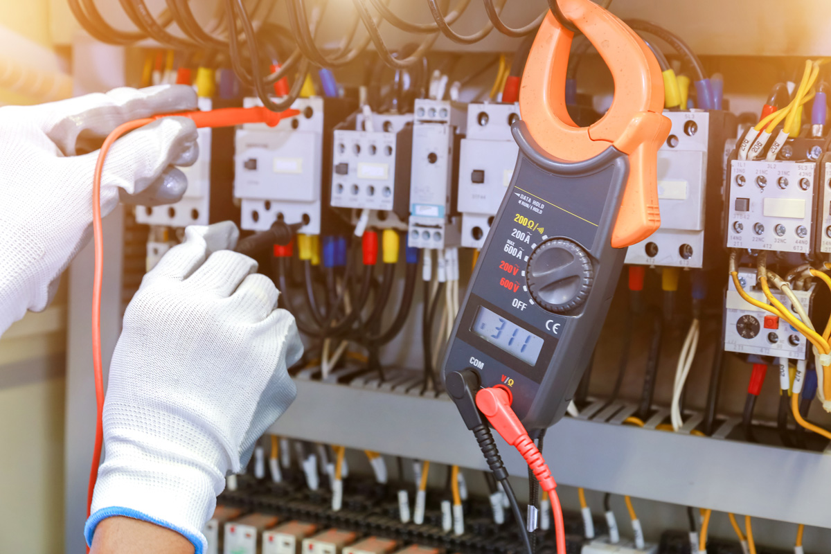 electrician working on a low voltage electrical system