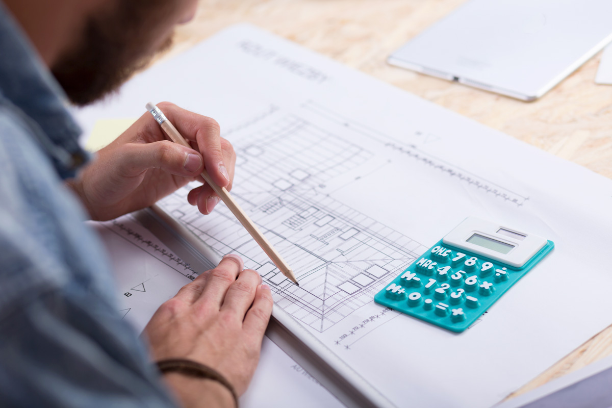 reviewing building construction designs and calculating changes