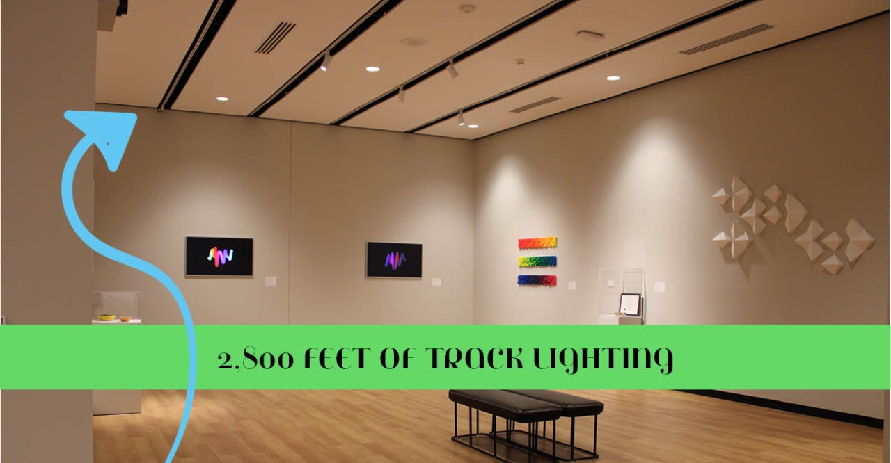 art displayed indoors with track lighting and Museum of Art and Light in Manhattan, KS