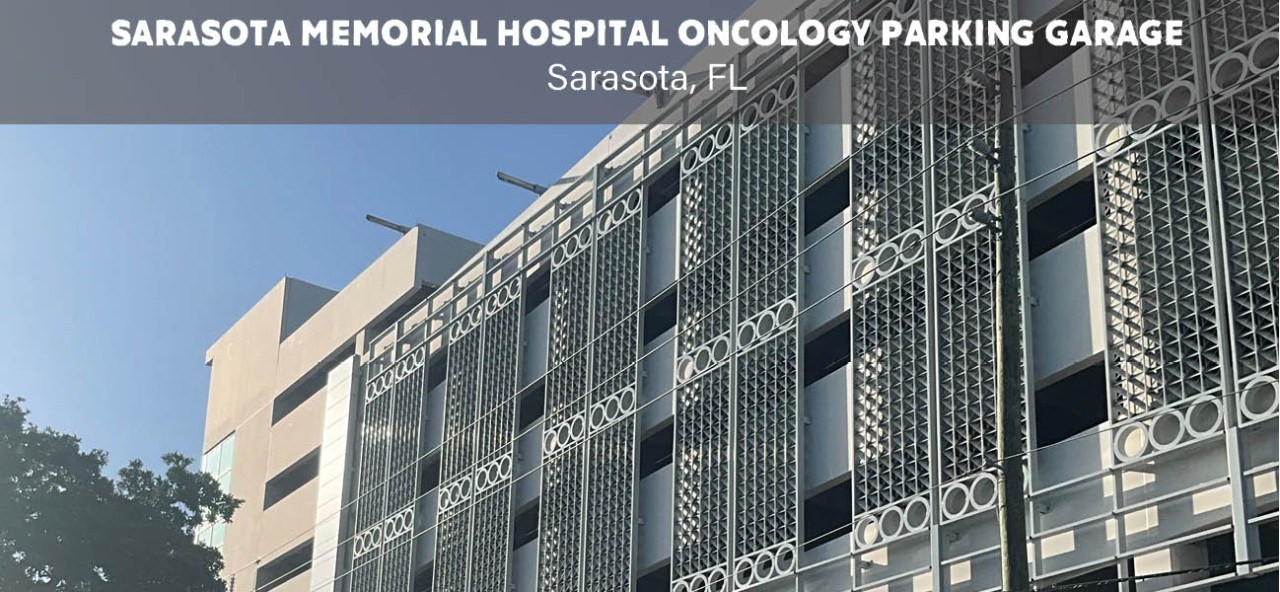 parking garage decorative architectural metal design at sarasota memorial hospital oncology