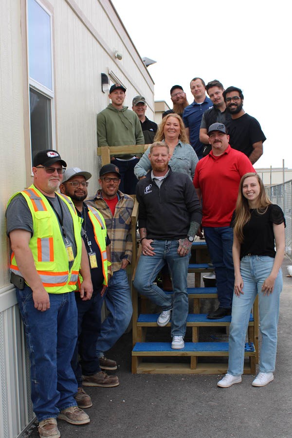 p1 construction KNC data center team photo outside job trailer