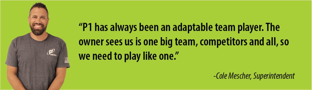 p1 construction superintendent cole mescher photo and quote