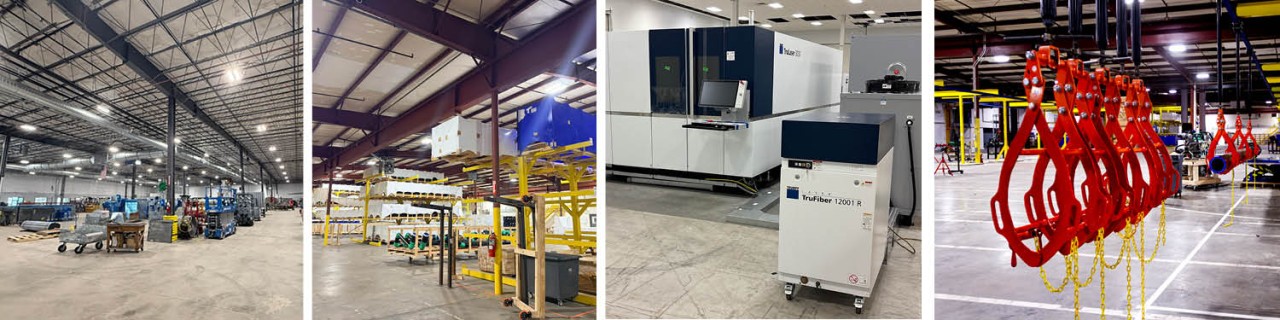 P1 sheet metal fabrication shop; P1 Polypropylene Pipe Shop; P1 Millwright fabrication shop; P1 pipe trolley system