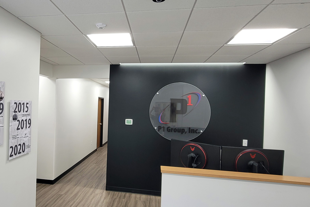 p1 construction reception area