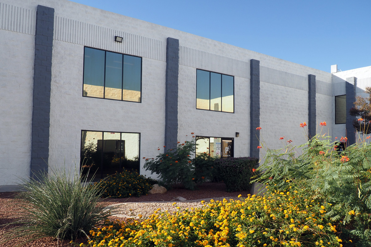p1 construction office courtyard entrance