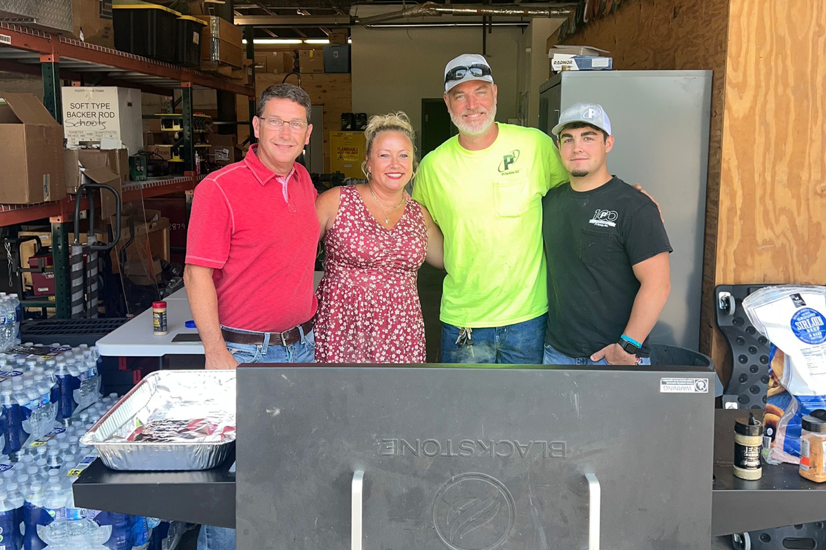 p1 construction team at social event