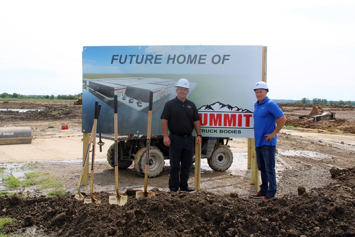 p1 construction team at new building site